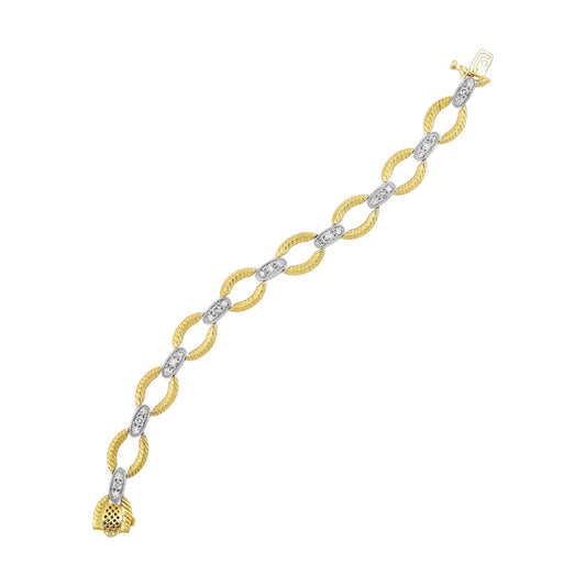 Maharaja Collection Two-Tone Diamond Link Bracelet (2ct tdw) in 14K White and Yellow Gold