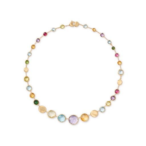 Maharaja Collection Jaipur Color 18K Yellow Gold and Multicolored Gemstone Necklace