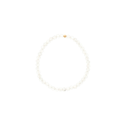 Maharaja Collection 4mm Faceted White Topaz Gold Filled Bracelet in Gold
