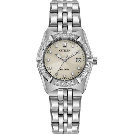 Maharaja Collection Ladies Corso Diamond Watch with Taupe Dial in Stainless Steel