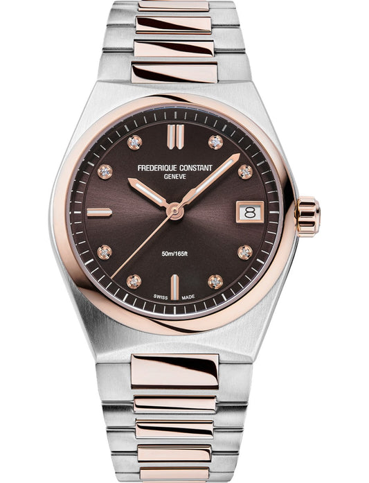 Maharaja Collection Ladies 0.04ct Highlife Quartz Watch with Brown Dial in Stainless Steel