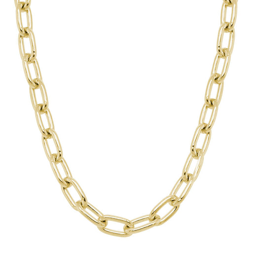 Maharaja Collection Oval Link Chain Necklace in 14K Yellow Gold (5.4mm, 18")