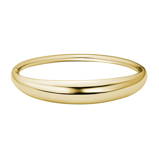 Maharaja Collection Round Tapered Hinged Bangle Bracelet in 14K Yellow Gold