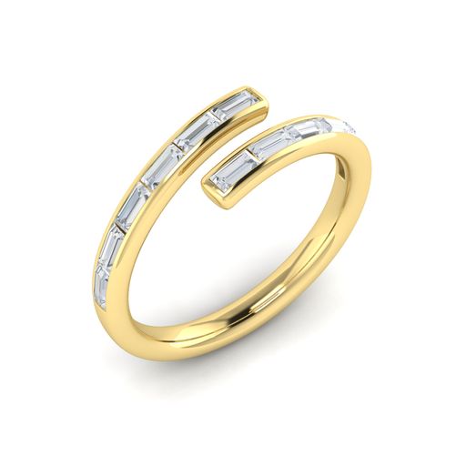 Maharaja Collection Baguette Diamond Bypass Ring in 14K Yellow Gold (0.52tdw)