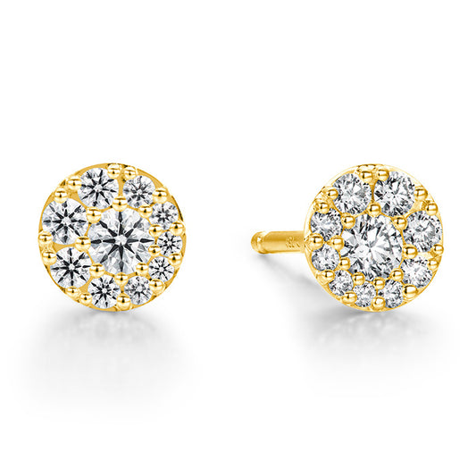 Hearts on Fire Tessa Circle Diamond Earrings in 18K Yellow Gold (1.03ctw)