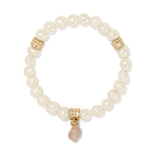 Maharaja Collection Poli Pearl Stretch Bracelet in Silver