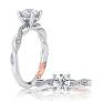 Maharaja Collection Round Diamond Twisted Shank Engagement Ring (0.10ctw) in 14K White Gold