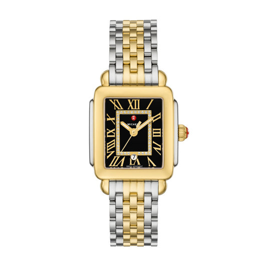 Maharaja Collection Deco Madison Mid 33mm Two-Tone Diamond Watch in Gold Plated Stainless Steel