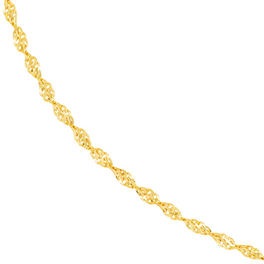 Maharaja Collection Twisted Dorica Anklet in 14K Yellow Gold (2.10mm, 10")