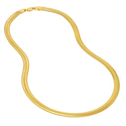Maharaja Collection Hollow Snake Chain Necklace in 14K Yellow Gold, 18"