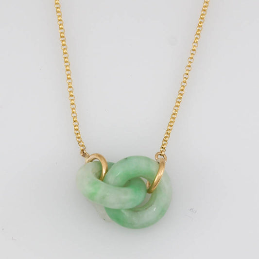 Maharaja Collection Green Jade Double Ring Necklace