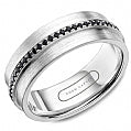 Maharaja Collection Black Diamond Men's Wedding Band in 14K White Gold (0.39tw)
