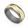 Maharaja Collection Twisted Center Tantalum Men's Wedding Band in 14Kt White Gold (7mm, Size 11)