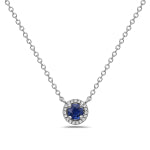 Maharaja Collection Round Sapphire Necklace in 14K White Gold (0.36ct)