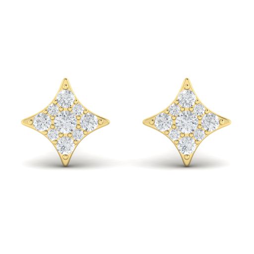 Maharaja Collection Star Cluster Stud Earrings in 14K White Gold (0.28tdw)