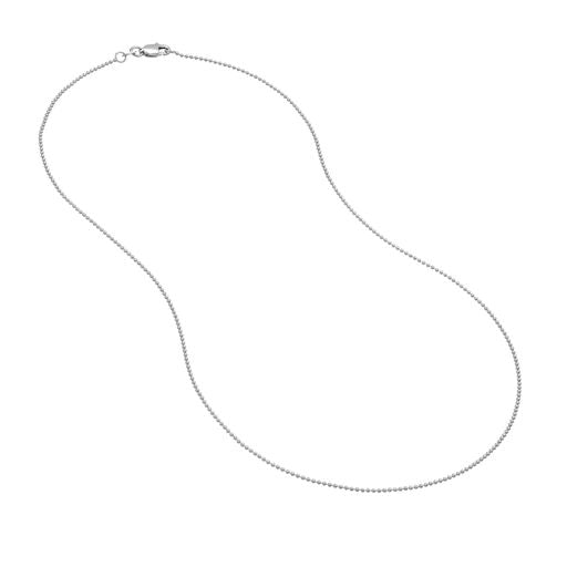 Maharaja Collection 1.0mm Bead Chain Necklace in 14K White Gold, 20"