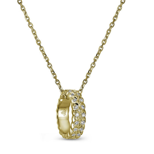 Maharaja Collection Diamond Chevron Spinner Necklace (0.12ct) in 14K White Gold