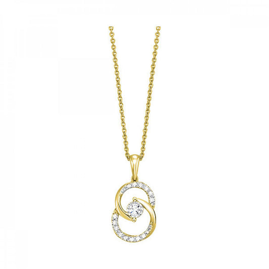 Maharaja Collection Interlocking Circle Diamond Necklace in 10K Yellow Gold (0.25ct)