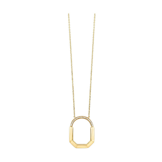 Maharaja Collection Geometric Necklace with 0.05ct Diamonds in 10K Yellow Gold (0.05tdw)