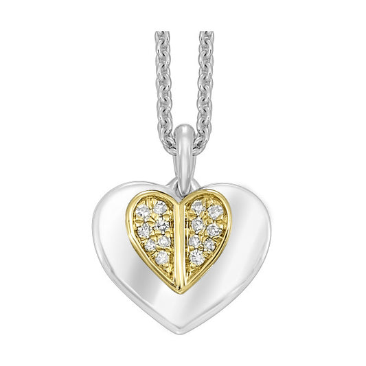Maharaja Collection Heart Diamond Pendant in Two Tone Gold (0.05tdw)