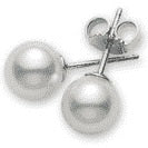 Maharaja Collection AA Pearls Stud Earrings in 18K White Gold