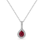 Maharaja Collection Round Ruby Pendant in 14K White Gold (0.51ct)