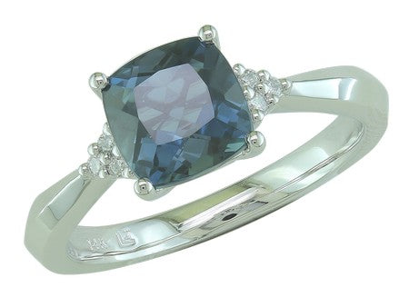 Maharaja Collection London Blue Topaz and Diamond Ring in 14K White Gold (2.02ct)