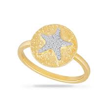 Maharaja Collection Sand Dollar Ring with 28 Diamond Accent in 14K Gold (0.10ct)