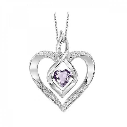 Maharaja Collection Heart Pendant with Created Alexandrite in Silver