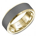 Maharaja Collection Bleu Royale Tantalum Inlay Men's Wedding Band in 14K Yellow Gold