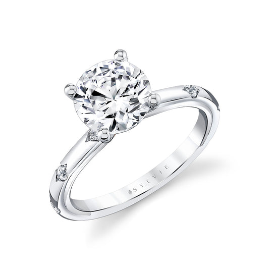 Maharaja Collection Iconelle Shell Semi-Mount Engagement Ring in 14K Gold (0.14ct)