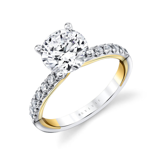 Maharaja Collection Pinch Two-Tone Semi-Mount (0.33ct)