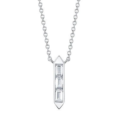 Maharaja Collection Baguette Diamond Necklace in 18K White Gold (0.18ct)