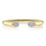 Maharaja Collection Open Bangle with Diamond Pave Ends in 14K Gold (0.54tdw)