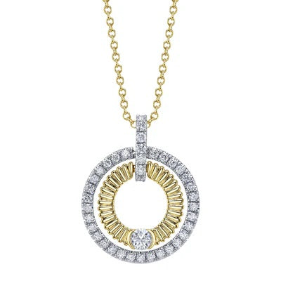 Maharaja Collection Round Diamond Circle Necklace in 14K White Gold (0.38ct)