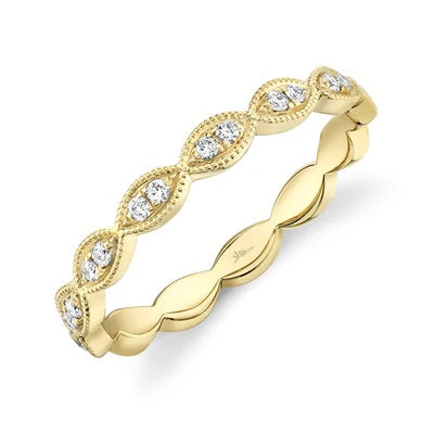 Maharaja Collection Round Diamond Band in 14K White Gold (0.13ct)