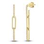 Maharaja Collection Round Diamond Paper Clip Chain Link Earring in 14K Yellow Gold (0.17ct)