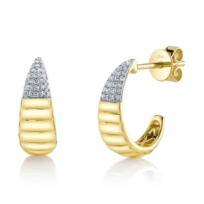 Maharaja Collection Round Diamond Earrings in 14K White Gold (0.16ct)