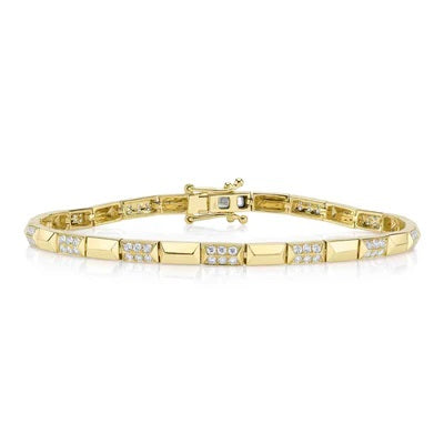 Maharaja Collection Geo Cut Diamond Bracelet in 14K White Gold (0.90ct)