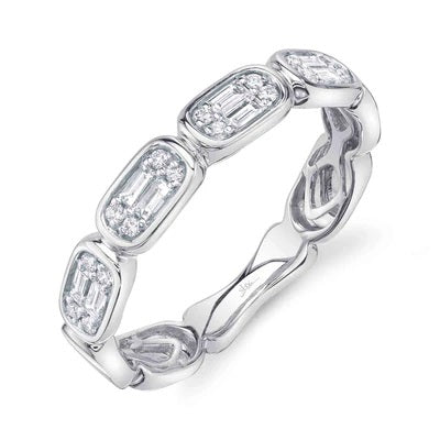 Maharaja Collection Baguette Diamond Band in 14K White Gold (0.29ct)