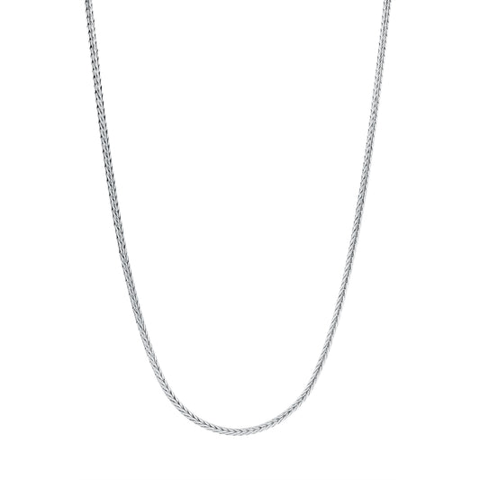 Maharaja Collection Foxtail Byzantine Chain Necklace in Stainless Steel (24")