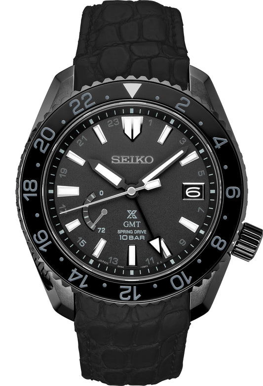Maharaja Collection Men's 44mm Black Prospex Lux TI BSHC Spring Drive GMT Watch in Titanium