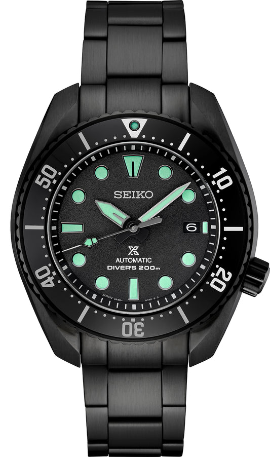 Seiko Prospex Luxe Diver Automatic Black Dial Limited Edition Watch in Stainless Steel