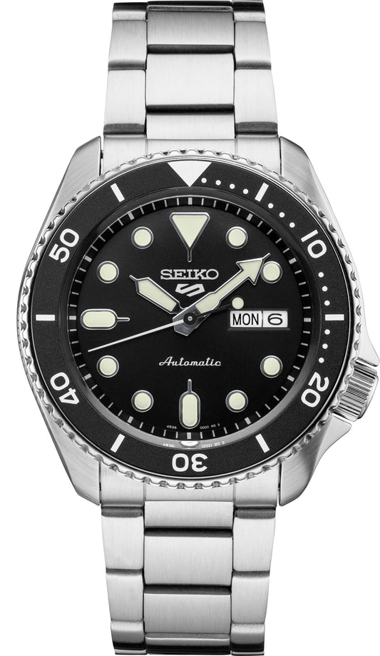 Maharaja Collection Seiko 5 Sports 42mm Black Dial Automatic Watch in Stainless Steel