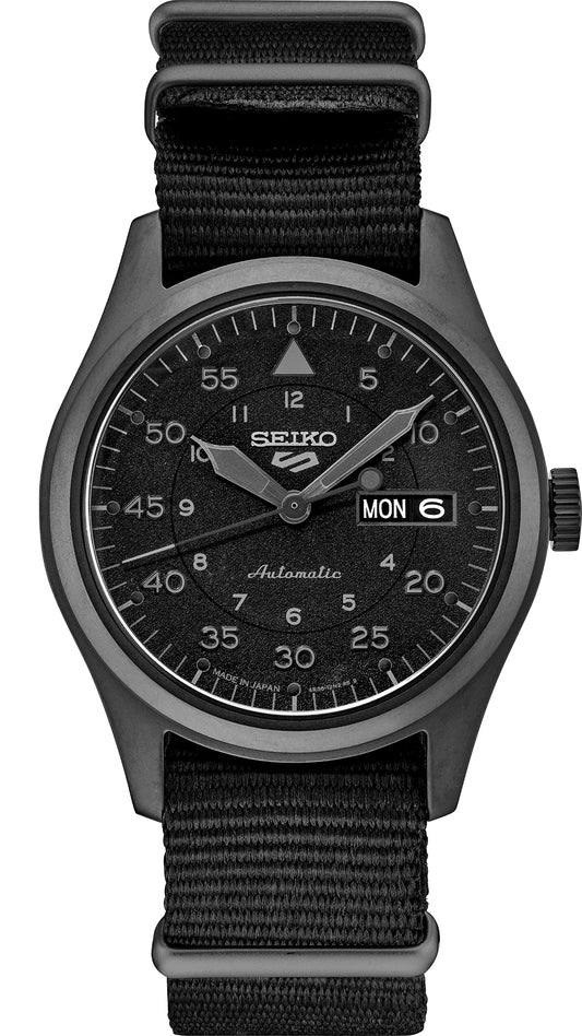 Maharaja Collection Seiko 5 Sports BIF Automatic Black Dial Watch in Stainless Steel