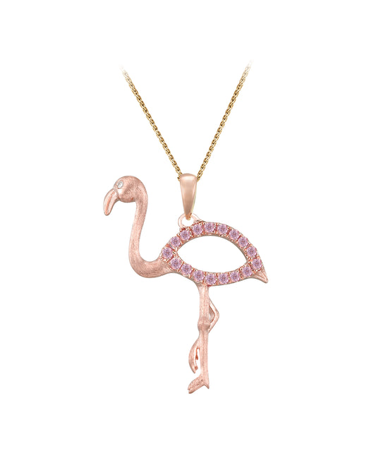 Maharaja Collection Flamingo Pendant with Pastel Pink Sapphires in Sterling Silver