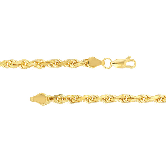 Maharaja Collection 4.4mm D/C Rope Chain with Lobster Lock, 24"