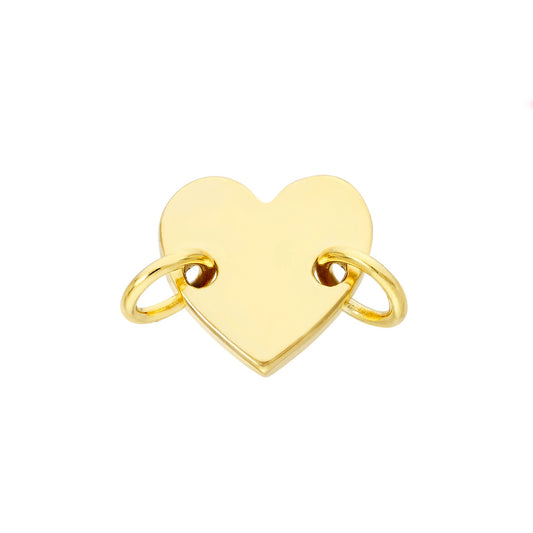 Maharaja Collection Heart Disk Charm Necklace in 14K Yellow Gold
