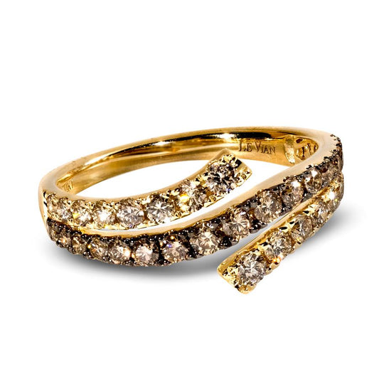 Maharaja Collection Le Vian Chocolate and Nude Diamond Ring in 14K Honey Gold (0.89ctw)