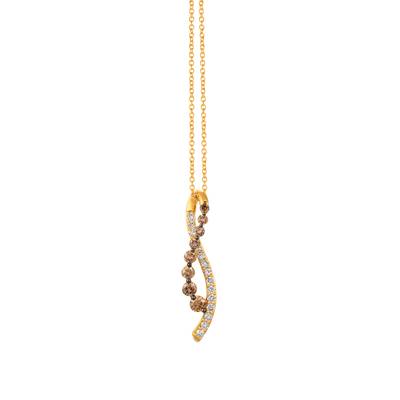 Maharaja Collection Chocolate and Nude Diamond Pendant in 14K Honey Gold (0.87ct)